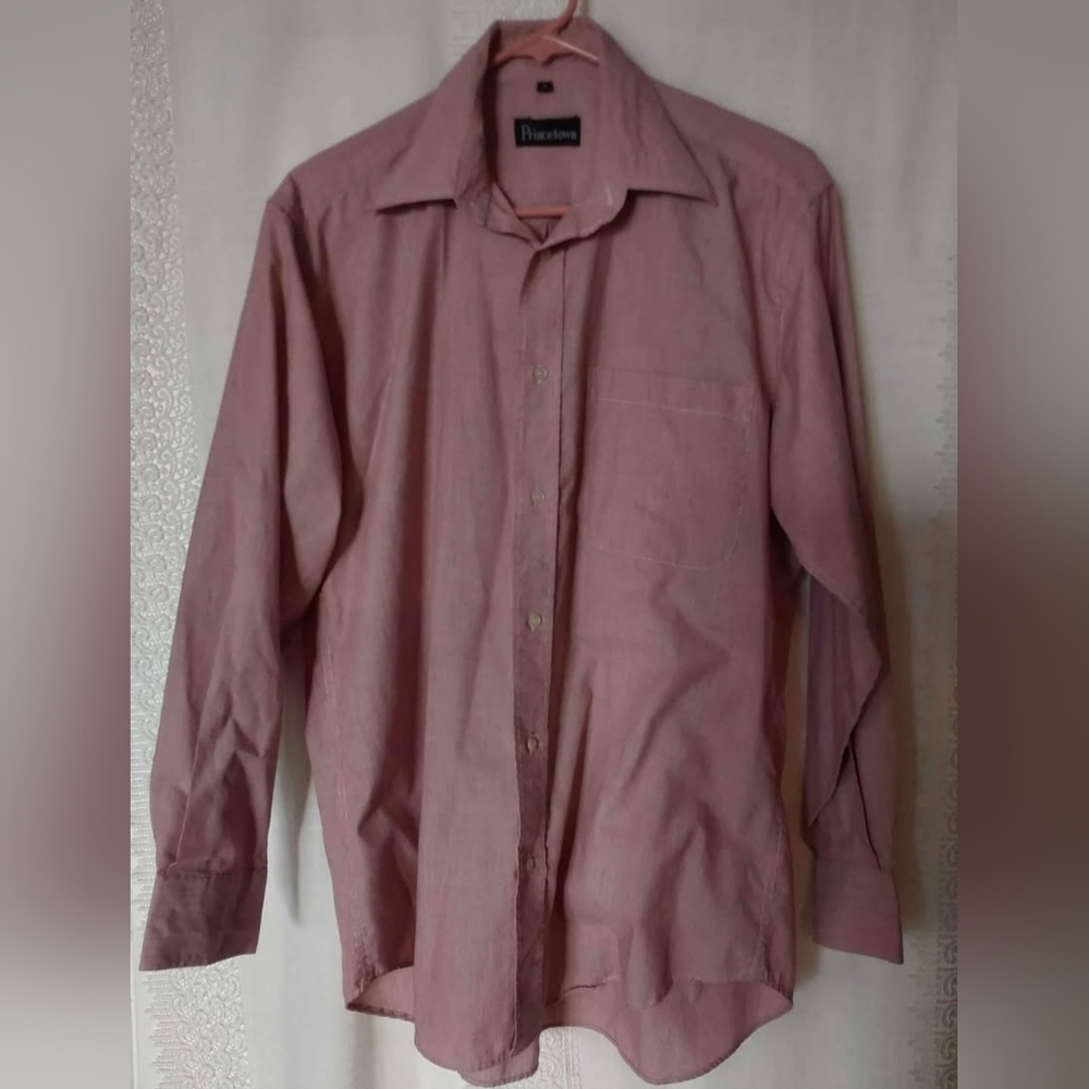 Princetown Shirt, Men's size 15 Red and White Princetown Dress Shirt